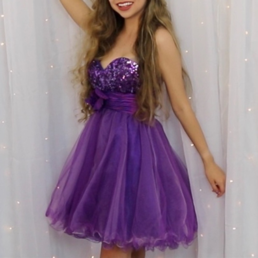 Pink Sequined Prom Dress